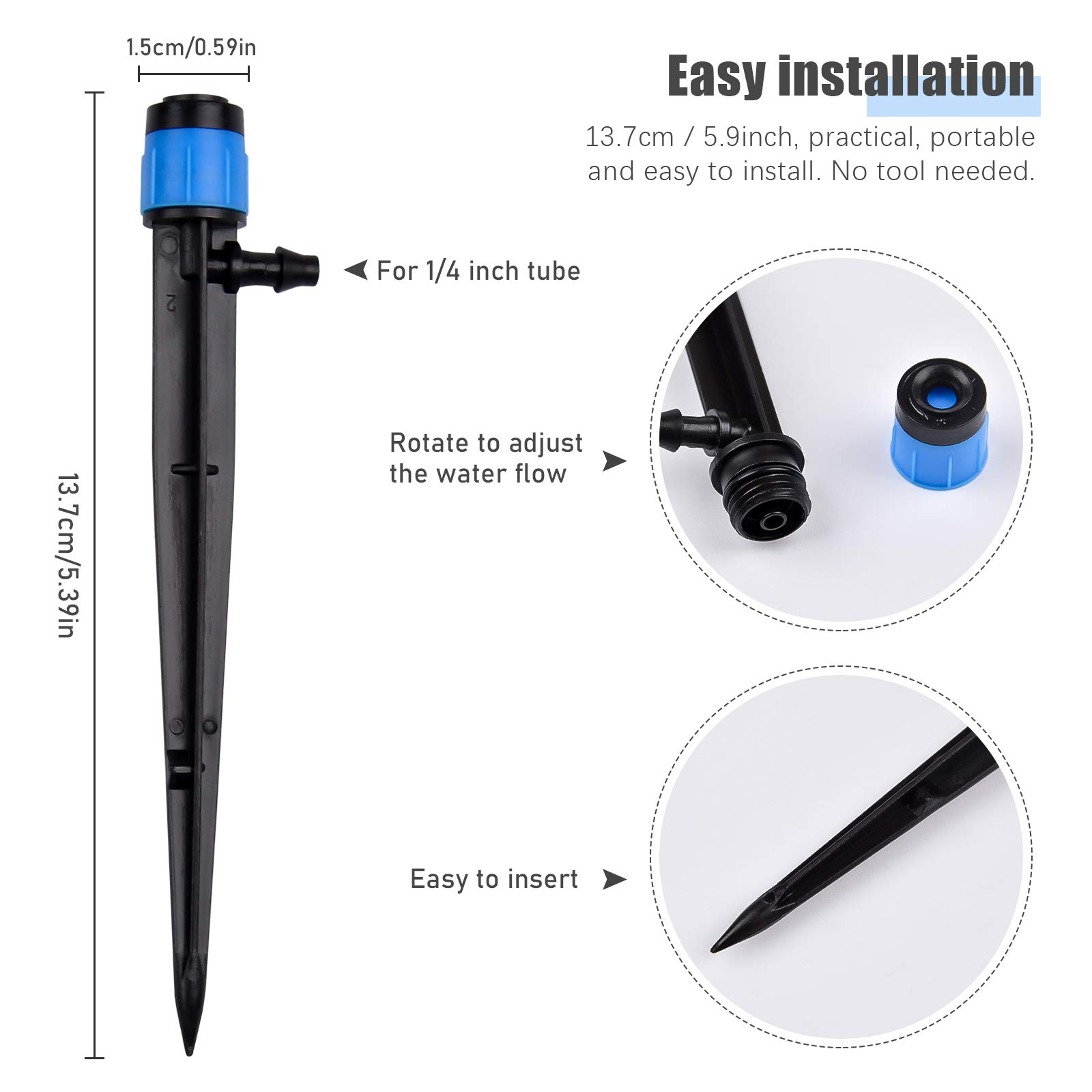 30PCS Irrigation Drippers Drip - Drip Emitters Adjustable 360 Micro recension och pris