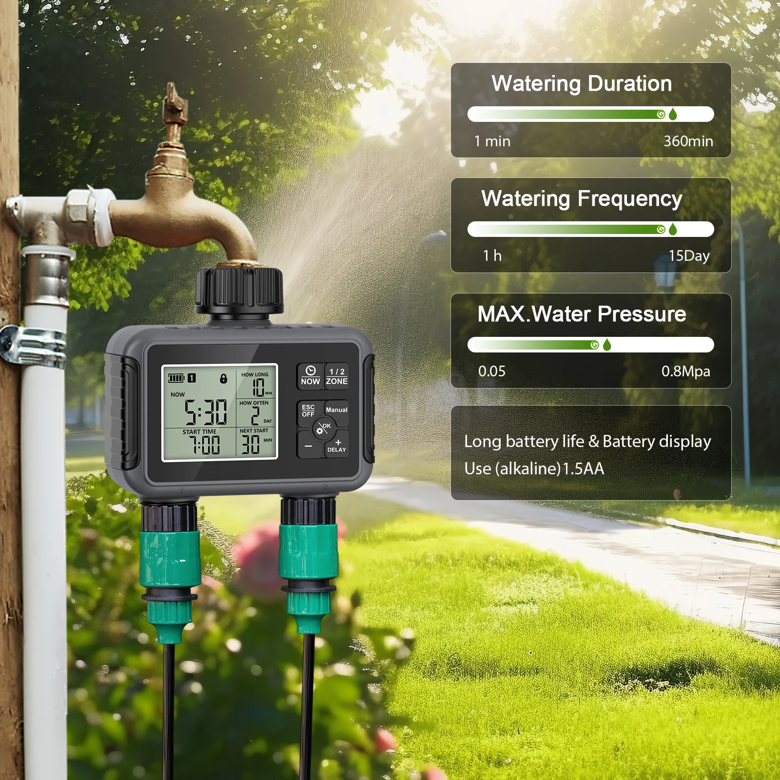 Dual Outlet Water Hose Timer R - Rain Sensor For Irrigation Timer recension och pris