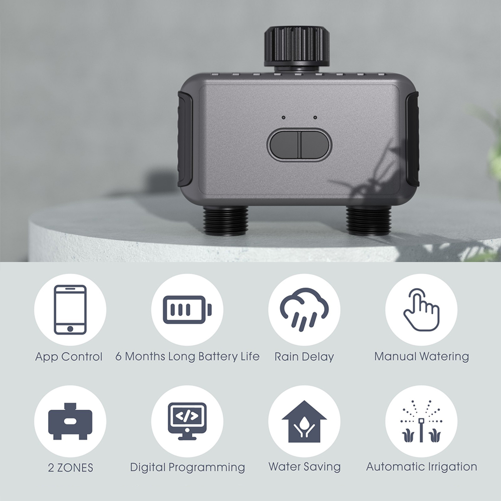 WiFi Bluetooth-compatible 2 Ou - Wifi Water Timer Hose Faucet Smart recension och pris