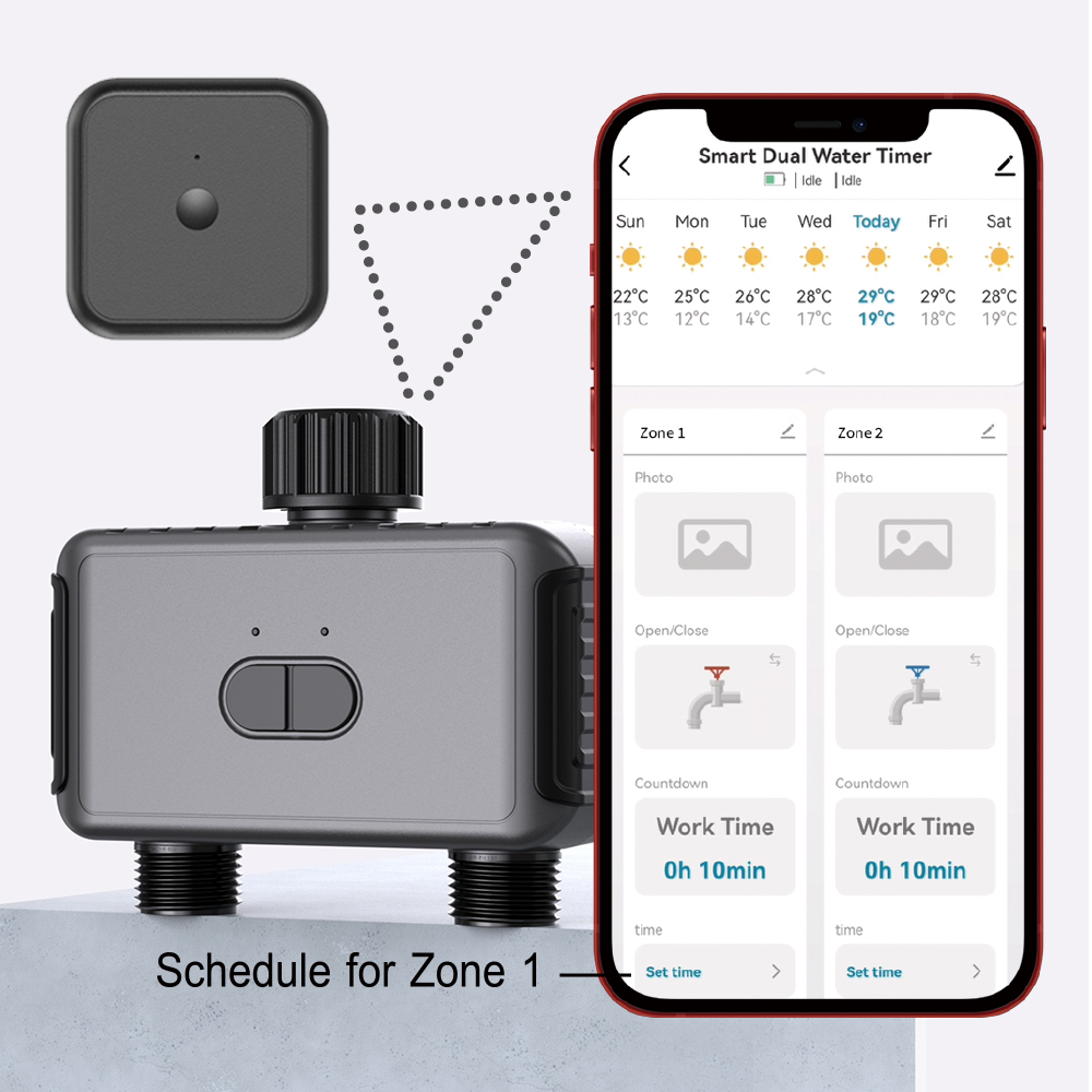 WiFi Bluetooth-compatible 2 Ou - Wifi Water Timer Hose Faucet Smart recension och pris