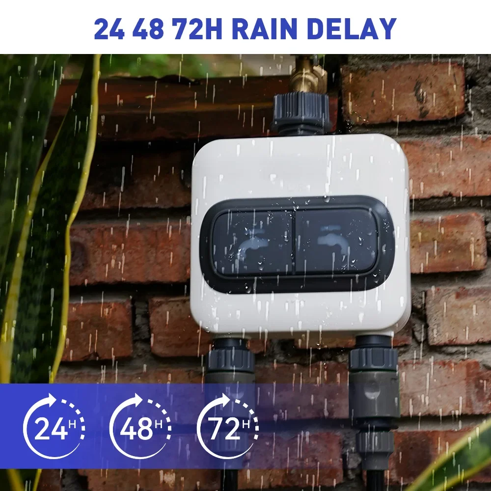 RAINPOINT Wi-Fi 2-outlets Wate - Wifi Water Timer Hose Faucet Smart recension och pris