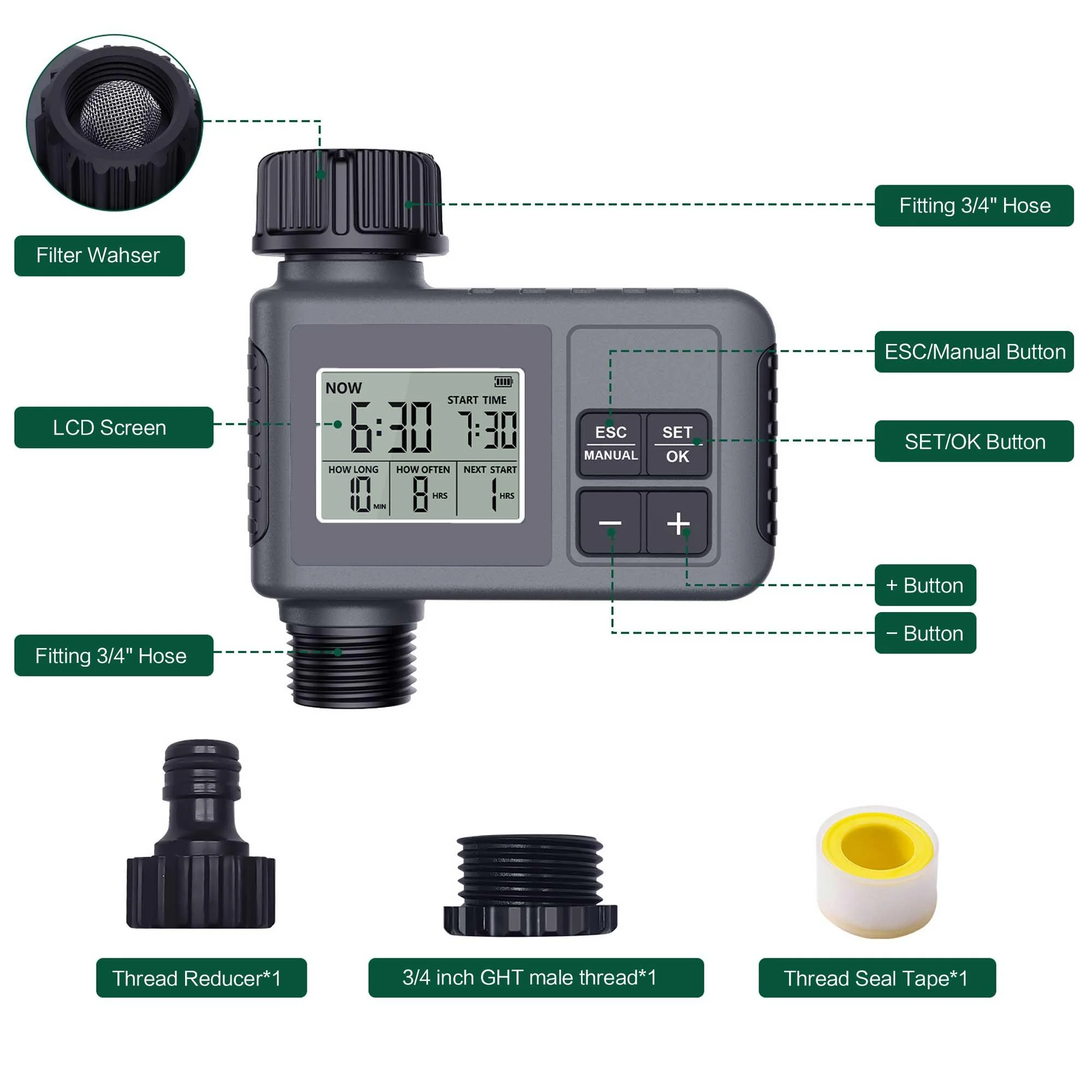 Smart Digital Water Timer Outd - Rain Sensor For Irrigation Timer recension och pris