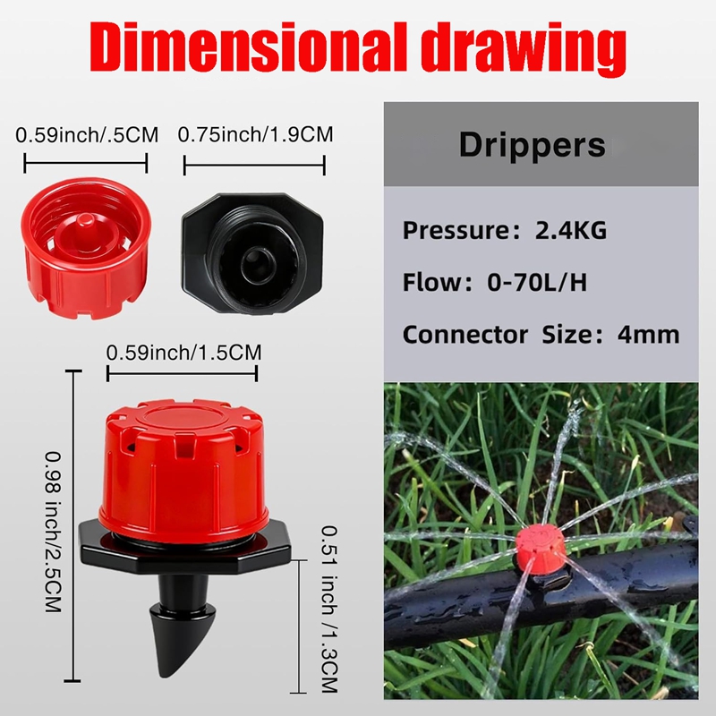 Adjustable Drip Emitters, 1/4  - Drip Emitters Adjustable 360 Micro recension och pris