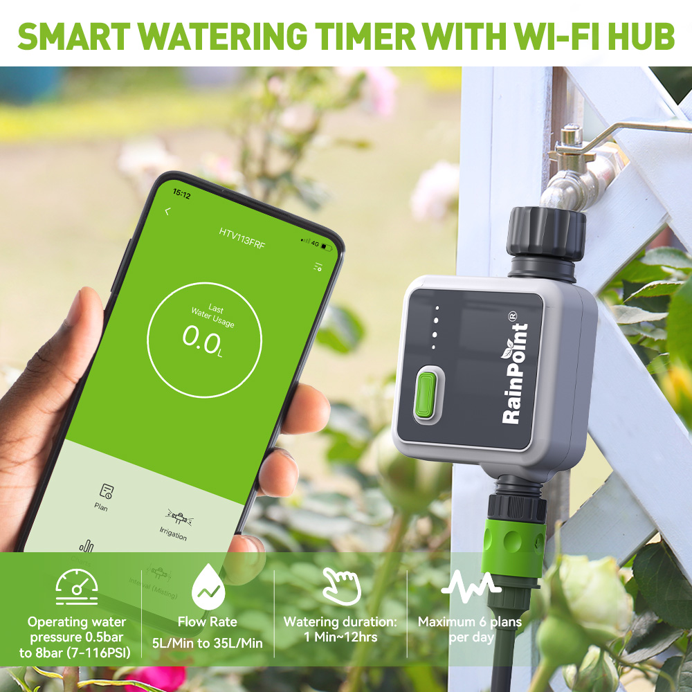 RAINPOINT 1-Zone Wireless Smar - Wifi Water Timer Hose Faucet Smart recension och pris