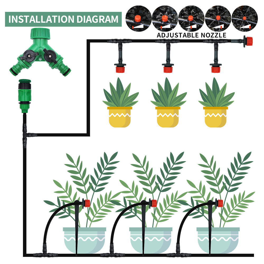 Greenhouse 15M-30M DIY Drip Ir - Drip Irrigation System Automatic Kit recension och pris