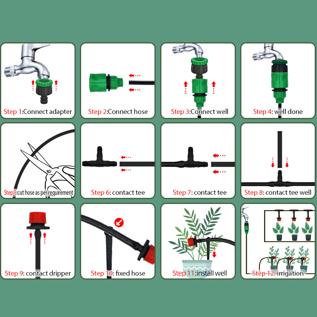 Greenhouse 15M-30M DIY Drip Ir - Drip Irrigation System Automatic Kit recension och pris