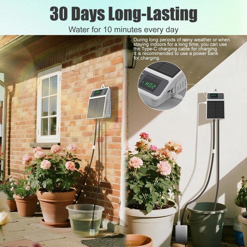 HOT-Smart Watering System Sola - Solar Drip Irrigation Kit Garden recension och pris