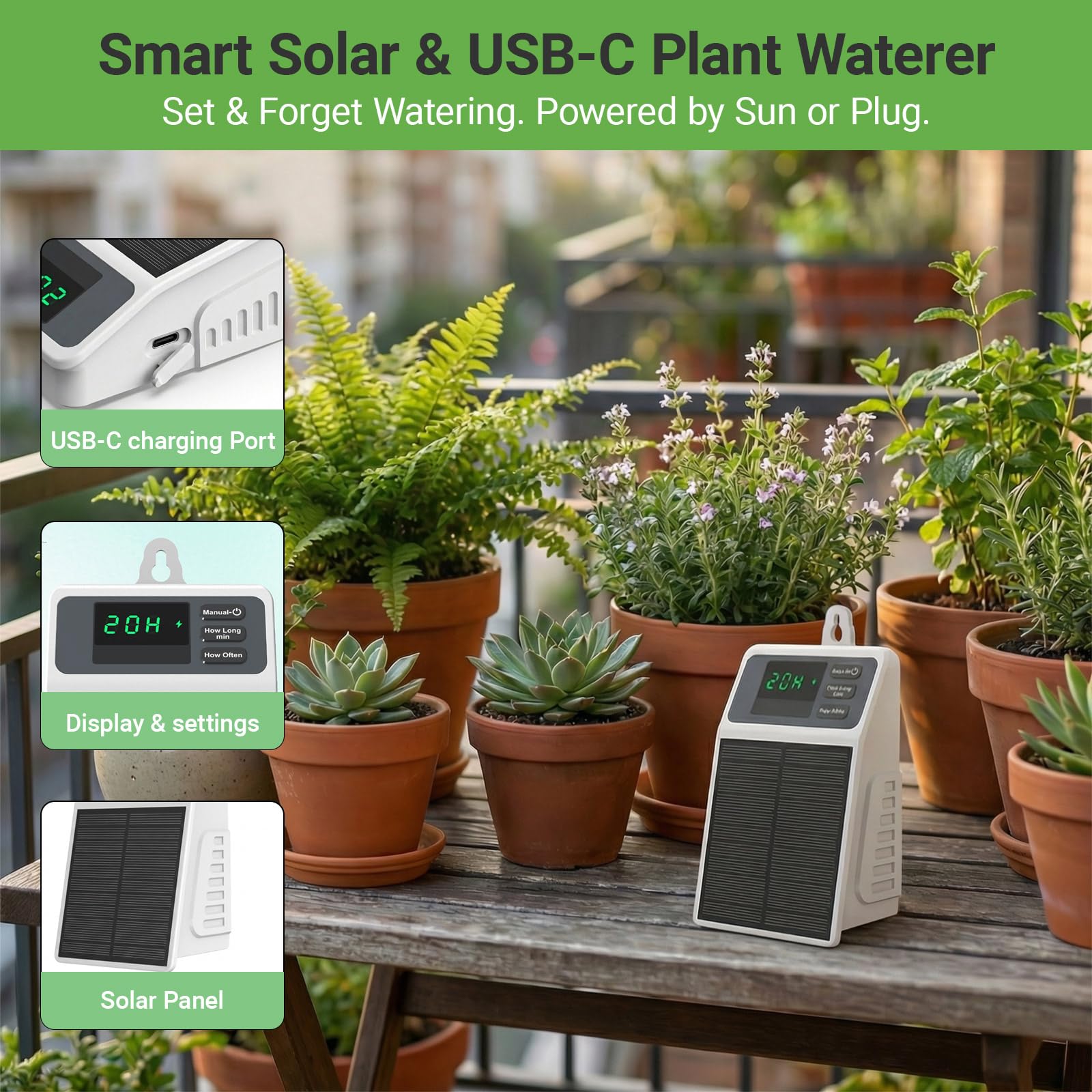 Upgraded Solar Drip Irrigation - Solar Drip Irrigation Kit Garden recension och pris