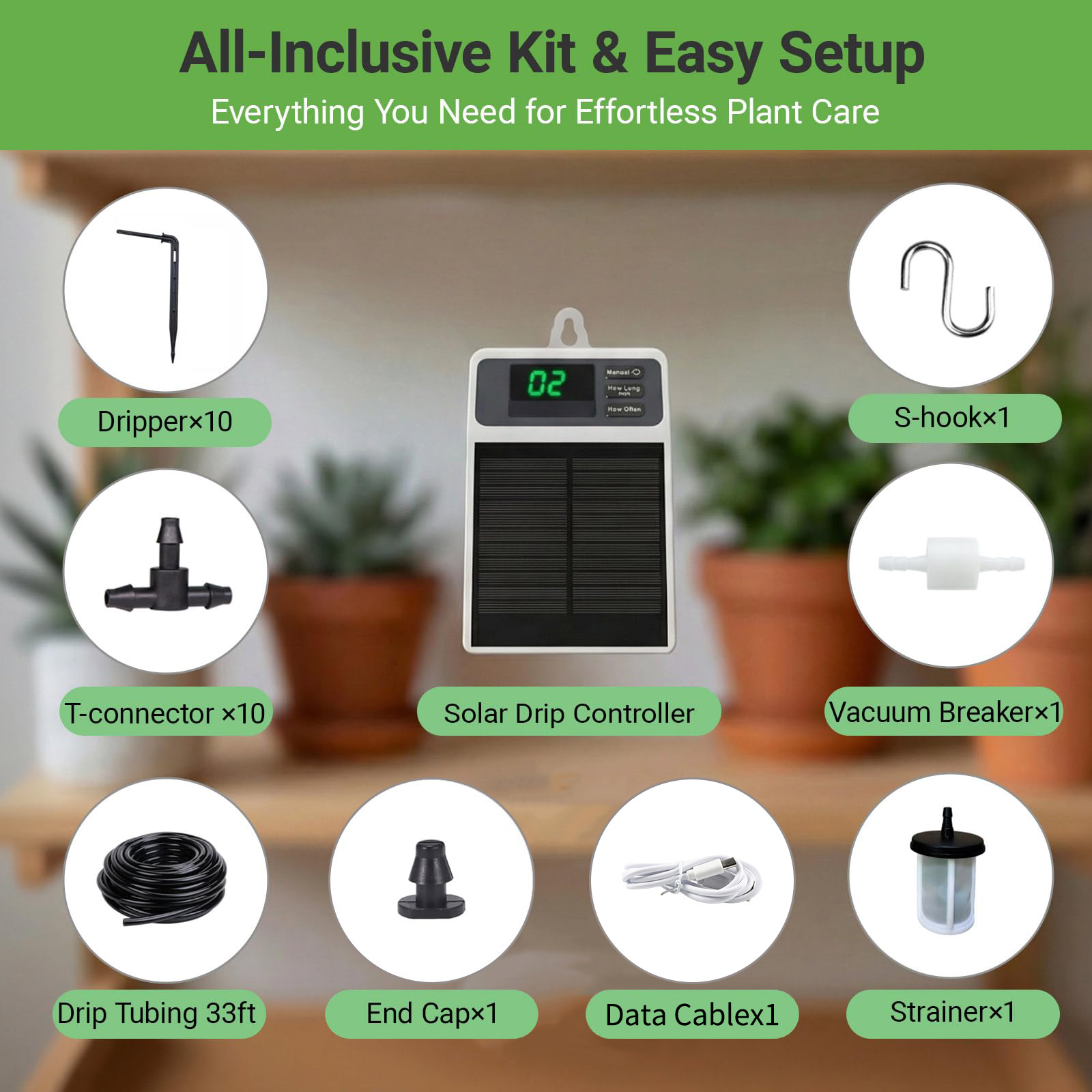 Upgraded Solar Drip Irrigation - Solar Drip Irrigation Kit Garden recension och pris