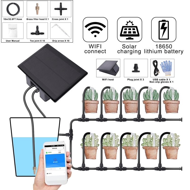 Solar Power Timer Pump Automat - Solar Drip Irrigation Kit Garden recension och pris