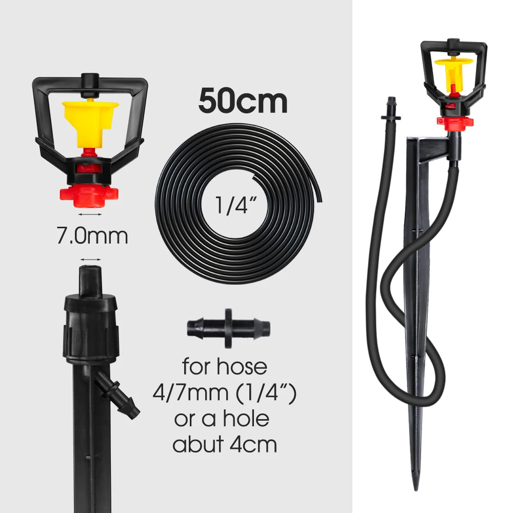 5PCS 360° Rotary Micro Sprinkl - Drip Emitters Adjustable 360 Micro recension och pris