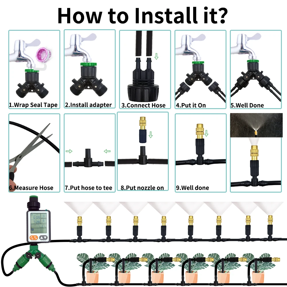 15M-30M Outdoor Misting Coolin - Mist Cooling System Outdoor Patio 15M recension och pris